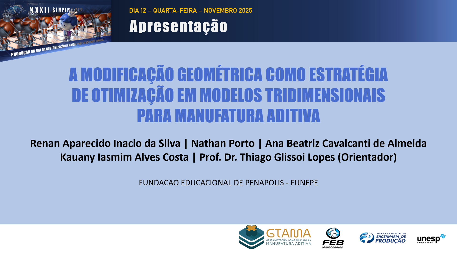 Imagem da notícia Evento Científico: Discentes da FUNEPE se destacam em Simpósio da UNESP