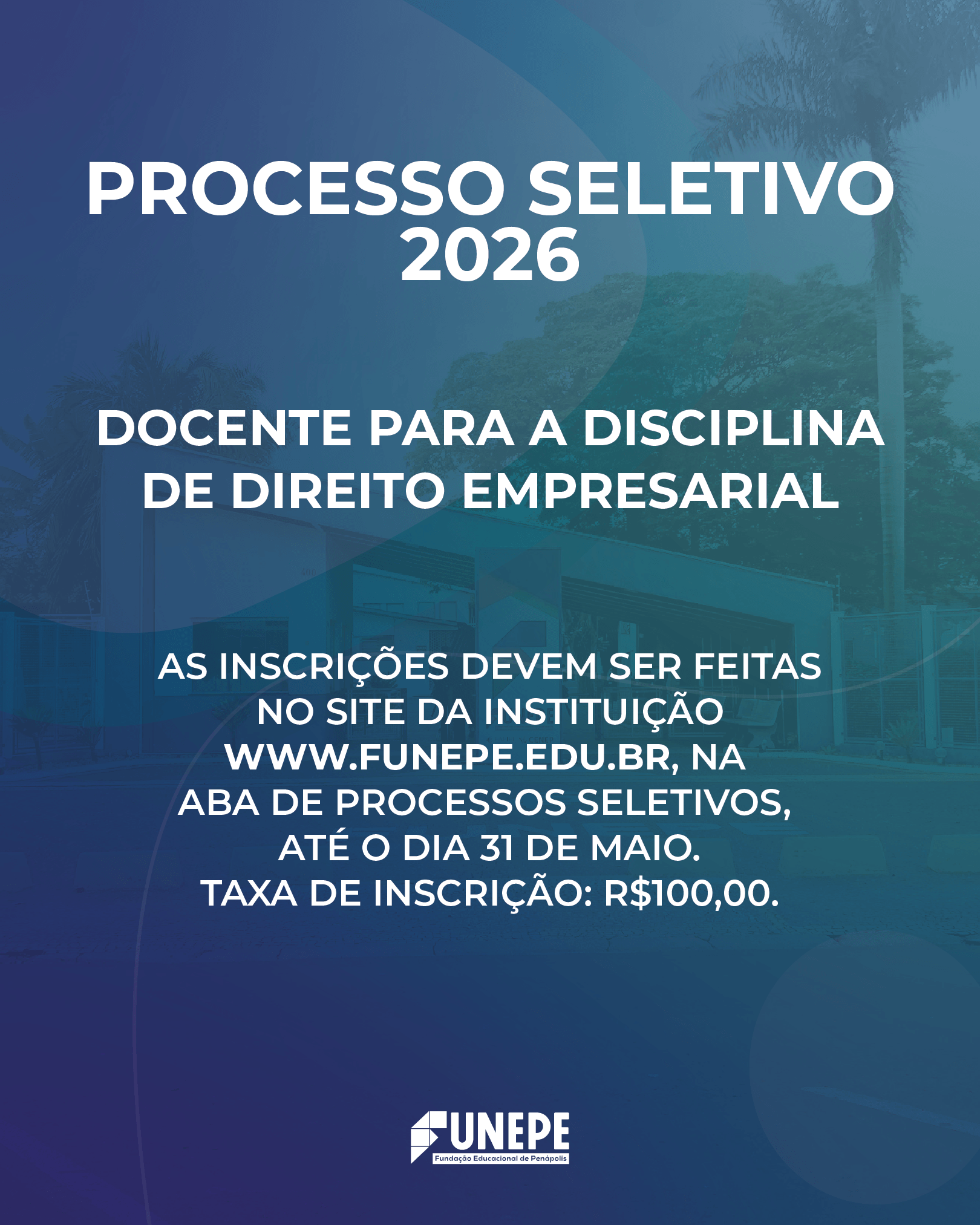 Edital para Professor de Direito Empresarial